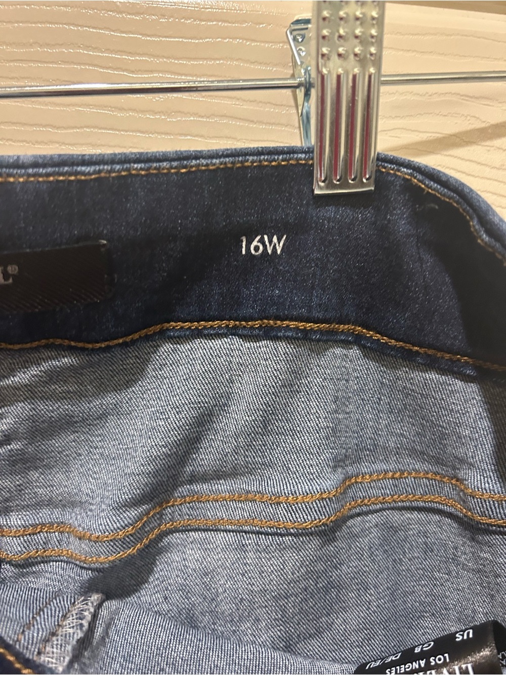 Liverpool Dark Blue Denim Bermuda Shorts with Rolled Hem Pull-on Stretchy - Picture 5 of 7